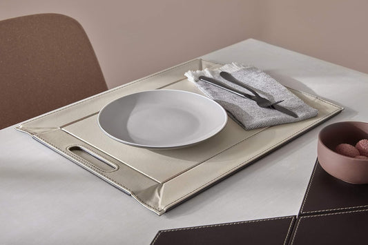 FREEFORM DUO – 2in1 wendbares Tablett & Tischset Schwarz/Taupe