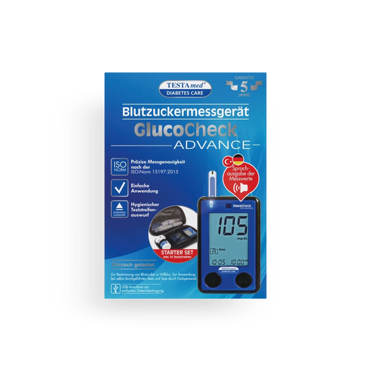Testamed Blutzuckermessgerät Voice – mit Sprachausgabe & einfacher Bedienung