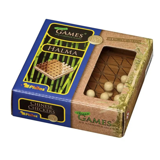 Halma – Mini-Reisespiel aus Bambus für 2 Spieler - Spiel