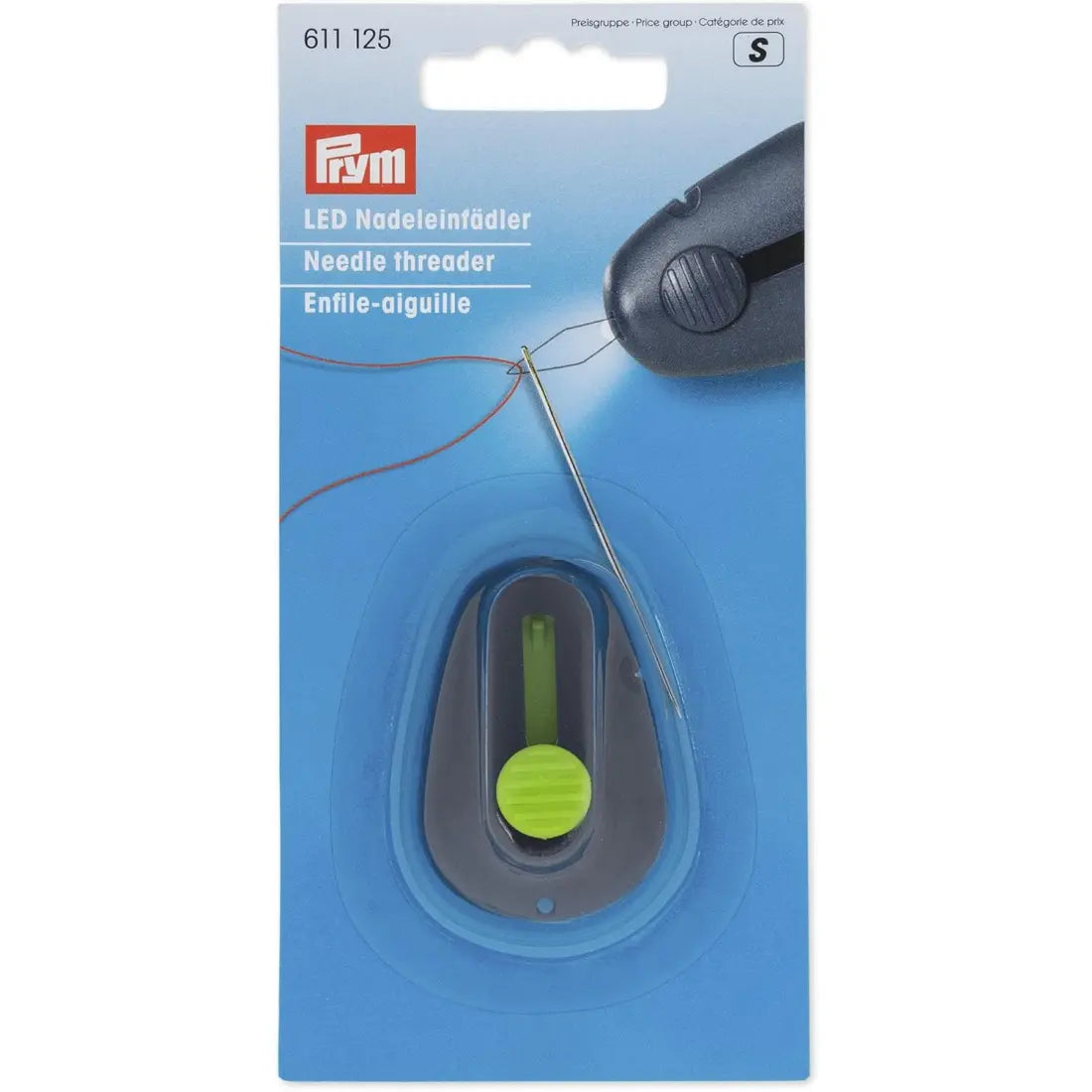 Prym 611125 LED-Licht pflaumenblau Nadeleinfädler Metall/Kunststoff - Alltagshilfe