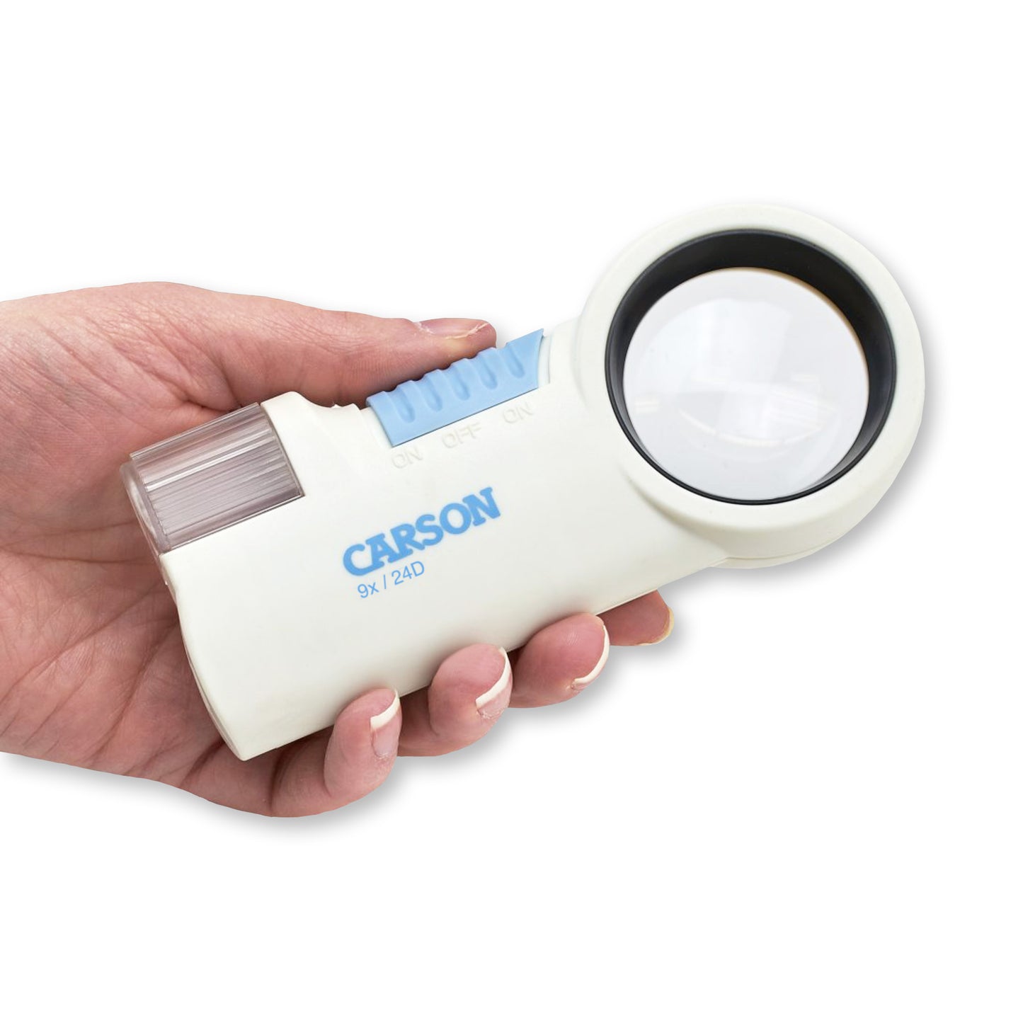 Carson MagniFlash CP-32 – asphärische 9× Lupe mit LED Taschenlampenfunktion