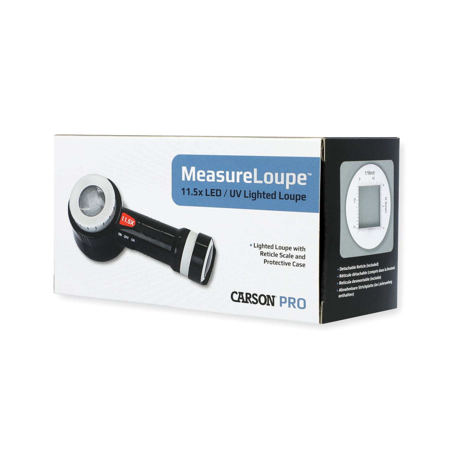 Carson CP-45 MeasureLoupe – 11,5× Messlupe mit LED, UV &amp; Messskala (Pro-Serie)