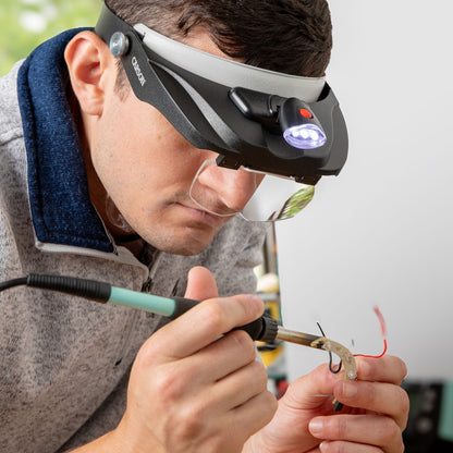 Carson MagniVisor Deluxe CP-60 – Komfort-Kopflupe mit LED 4 Wechsellinsen (Schwarz)