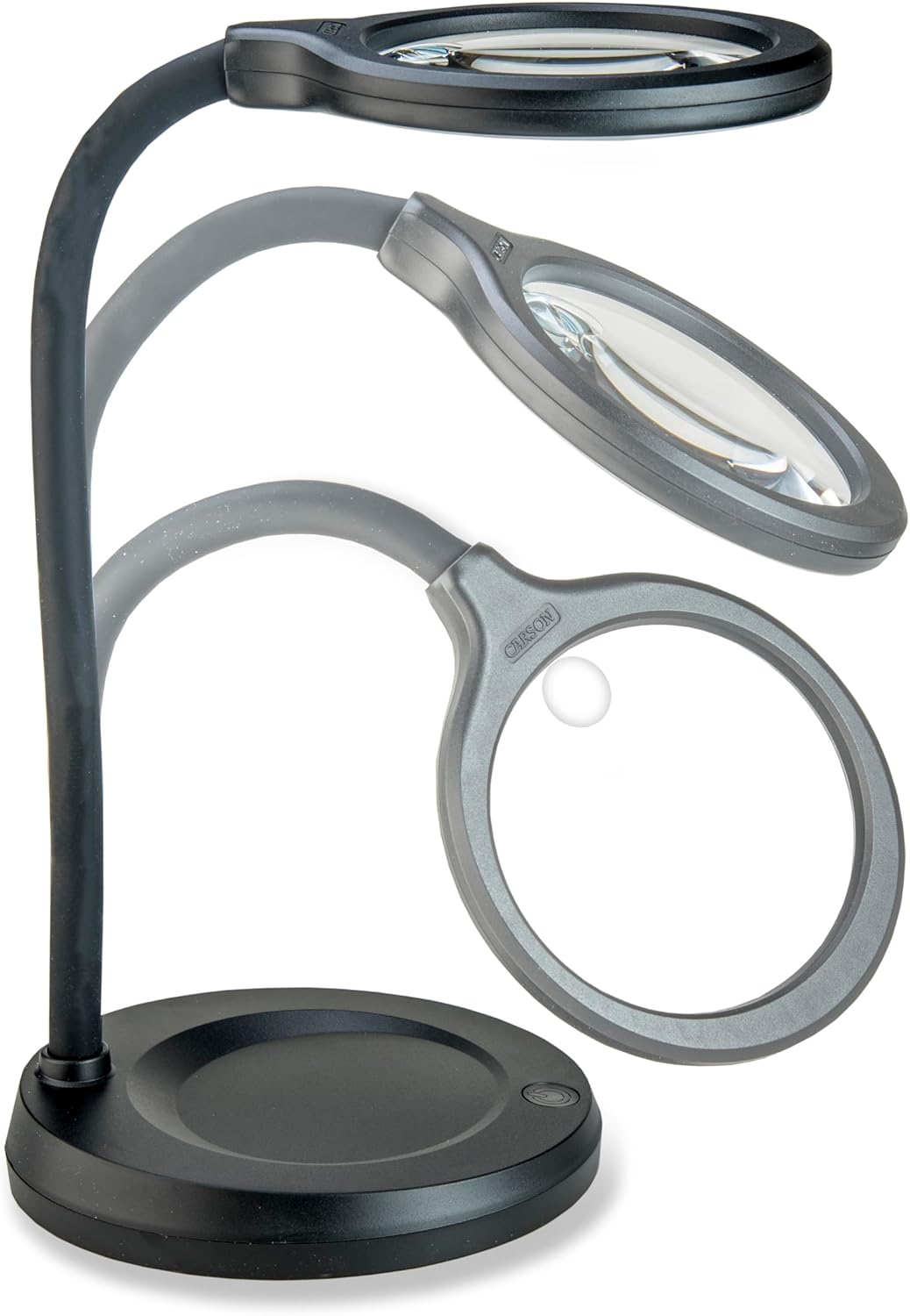 Carson LM-30EU DeskBrite 300 – 2× Standlupe mit 5× Spotlinse, COB-LED &amp; USB-C Adapter