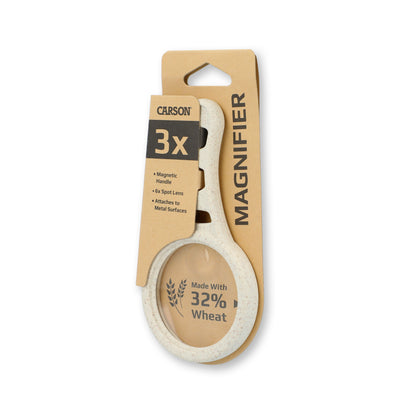 Carson MagnetMag™ Weizenlupe DX-50EF – haftet an Metall, 3× mit 6× Spotlinse