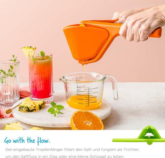 Dreamfarm FLUICER Orangenpresse – kraftvoll, flach faltbar, spülmaschinenfest