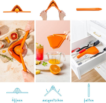 Dreamfarm FLUICER Orangenpresse – kraftvoll, flach faltbar, spülmaschinenfest
