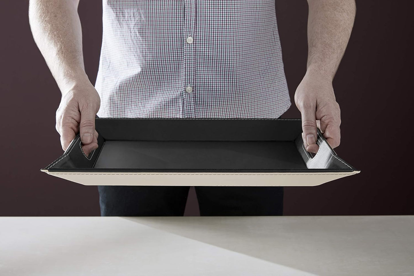 FREEFORM DUO – 2in1 wendbares Tablett & Tischset Schwarz/Taupe
