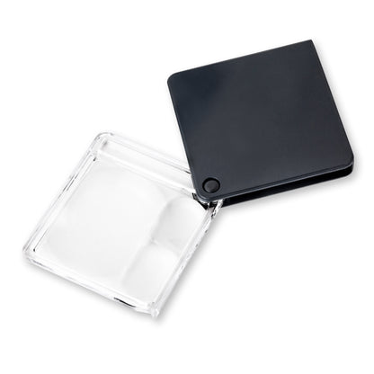 Carson MagniFlip Plus GN-44 – Taschenlupe 2,5× / 5× / 7× mit Schutzhülle (Schwarz)