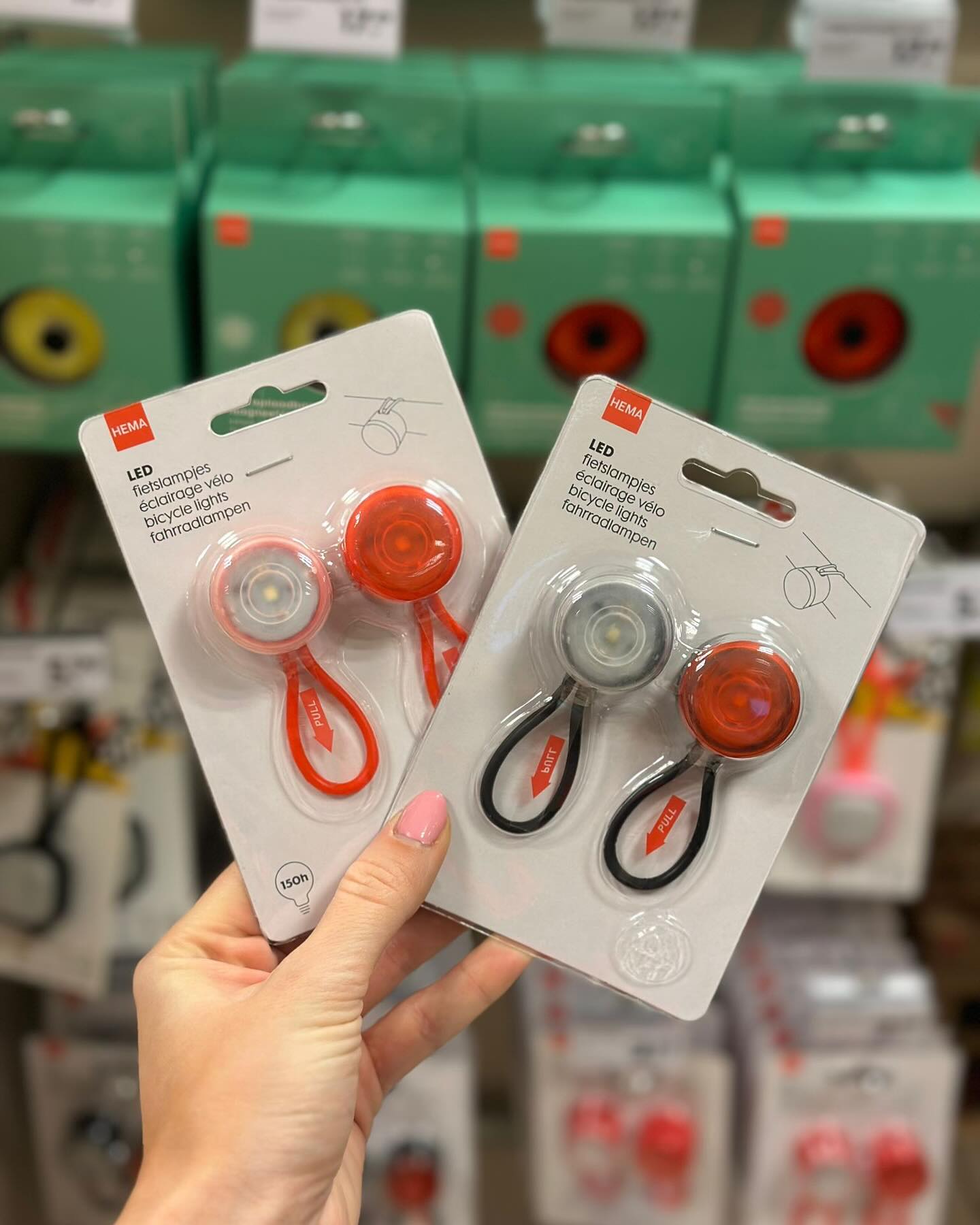 HEMA LED-Fahrradlampen – 2er-Set rot & schwarz