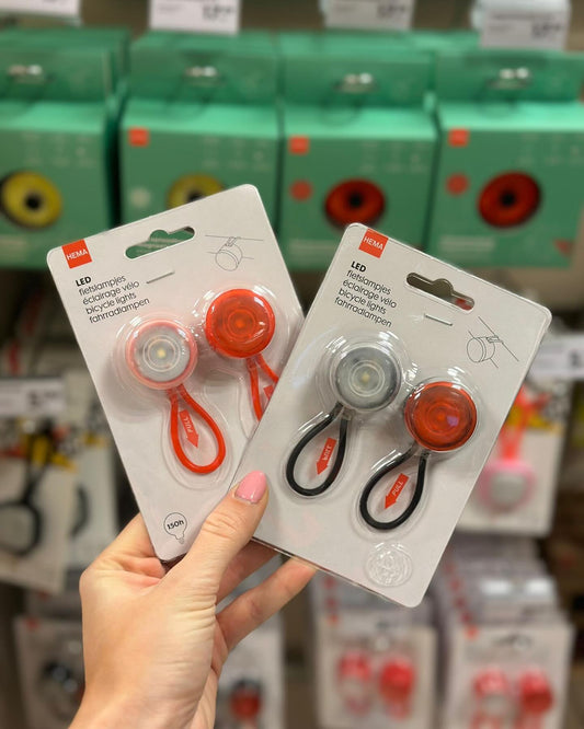 HEMA LED-Fahrradlampen – 2er-Set rot & schwarz