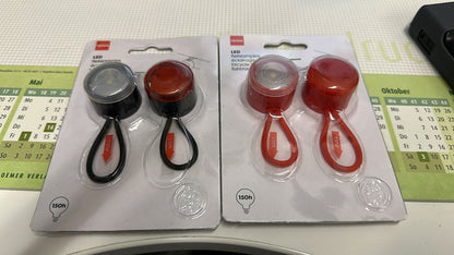 HEMA LED-Fahrradlampen – 2er-Set rot & schwarz