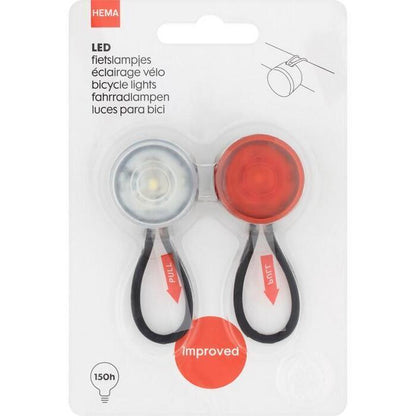 HEMA LED-Fahrradlampen – 2er-Set rot & schwarz