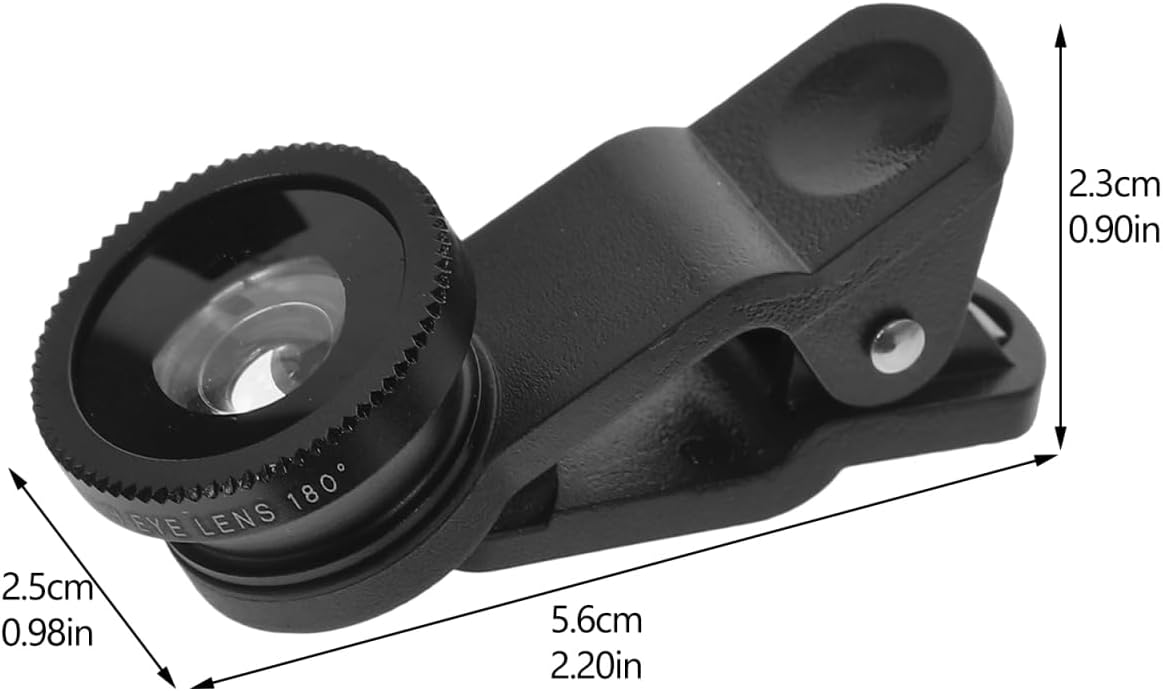 Hemobllo 3-in-1 Handyobjektiv – Weitwinkel, Makro & Fisheye Clip-On, Schwarz