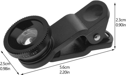 Hemobllo 3-in-1 Handyobjektiv – Weitwinkel, Makro & Fisheye Clip-On, Schwarz