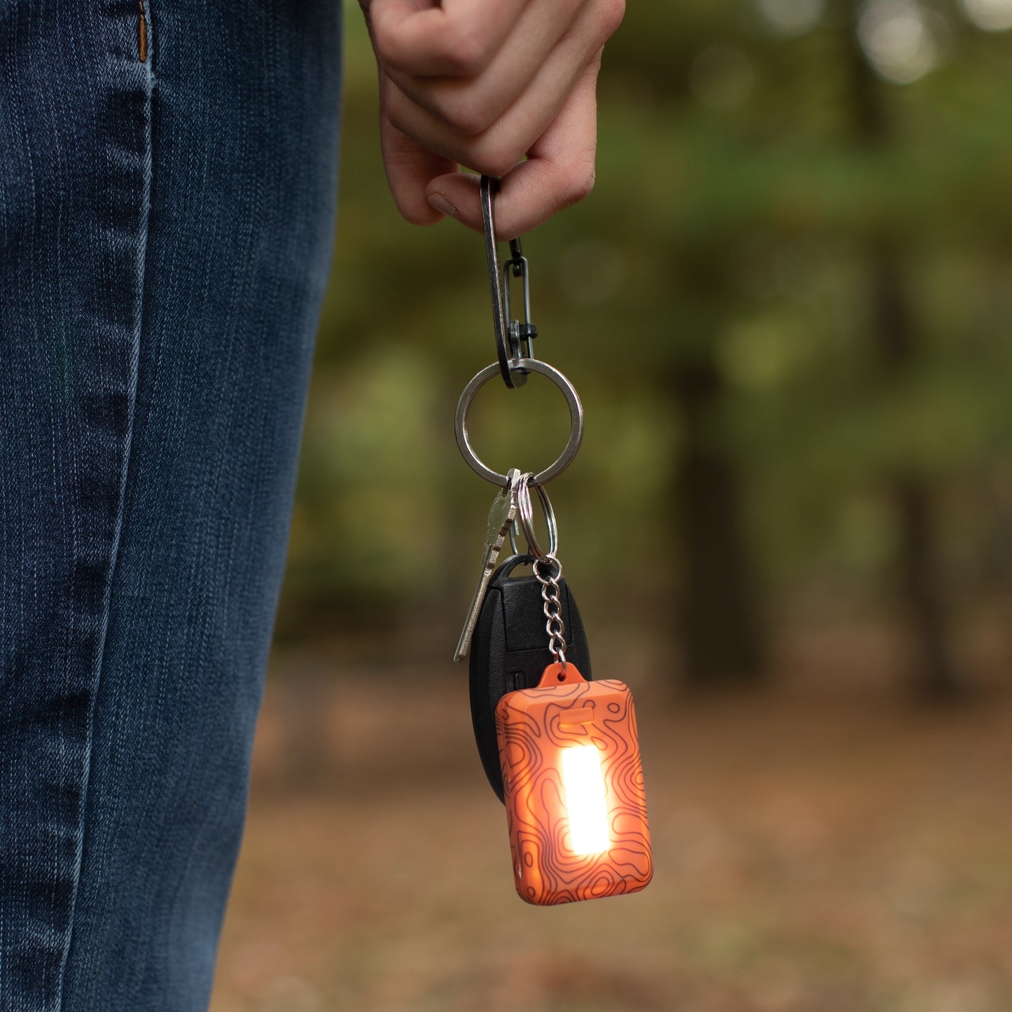 Carson COB LED Schlüsselanhänger-Taschenlampe KL-10OR – 3 Modi inkl. Stroboskop (Orange)