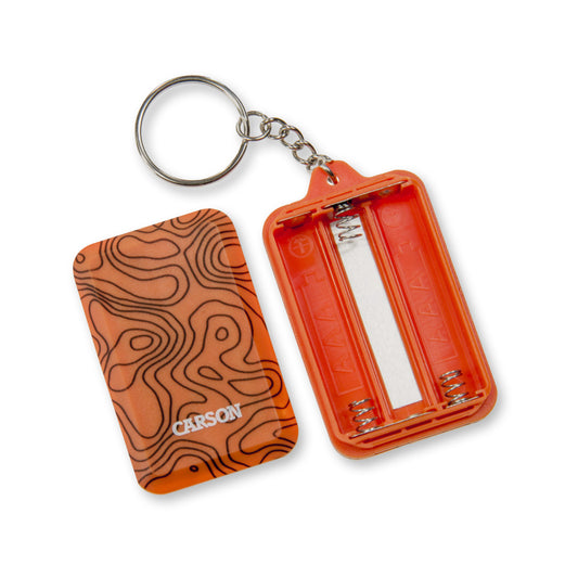 Carson COB LED Schlüsselanhänger-Taschenlampe KL-10OR – 3 Modi inkl. Stroboskop (Orange)