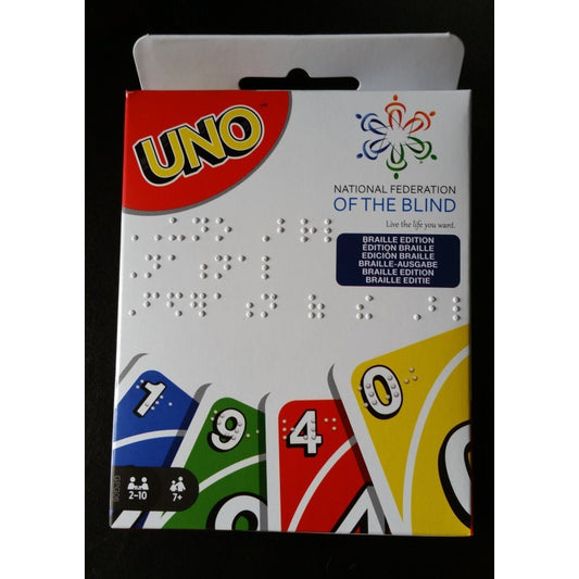 Uno Kartenspiel in Brailleschrift