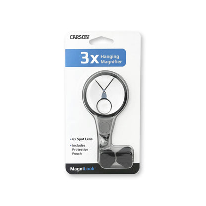Carson MagniLook LK-10 – 3× Umhängelupe mit 6× Spotlinse (Schwarz)