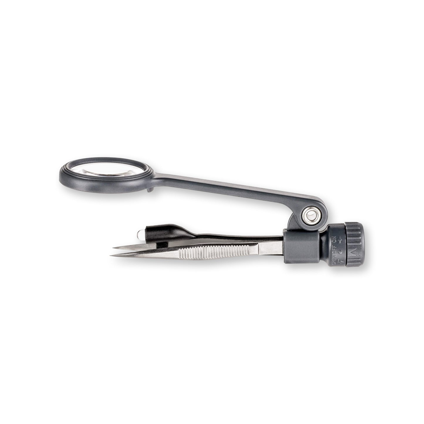 Carson Lighted MagniGrip MG-88 – 4,5× Lupe mit Präzisionspinzette & LED (Grau)