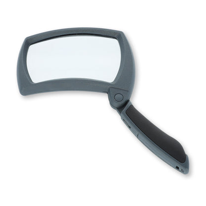 Carson Lighted MagniFold MJ-50 – 2× Leselupe mit LED und Komfort-Klappgriff (Grau)