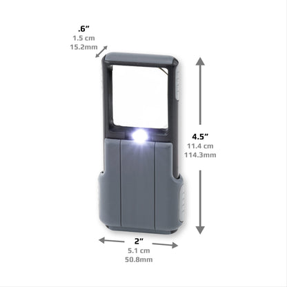 Carson MiniBrite PO-55 – 5× Taschenlupe mit Schutzhülle & LED (Schwarz)