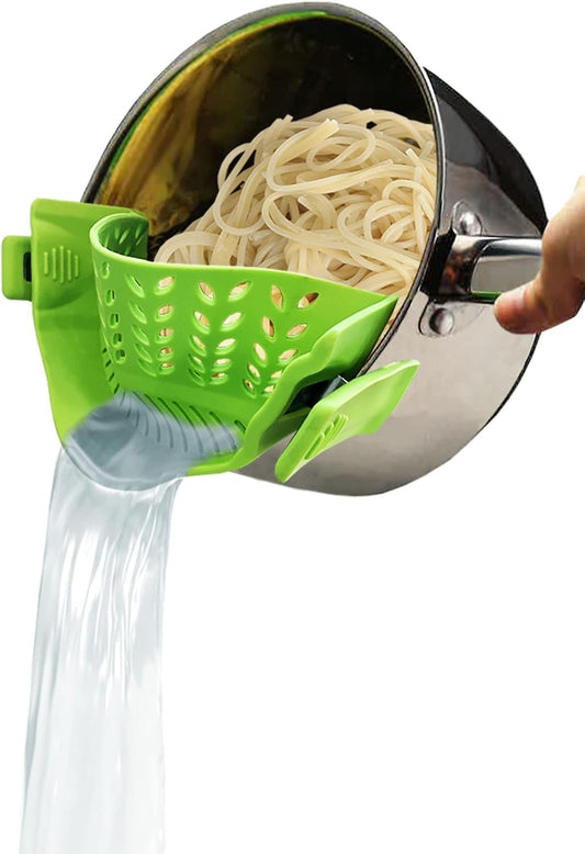 Prepara Silikonsieb – anklemmen, abgießen, fertig (Grün)