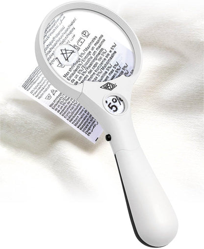 WEDO Profi-Lupe 2717550 – 3 LEDs, 2,5× / 4,5× / 12× Vergrößerung