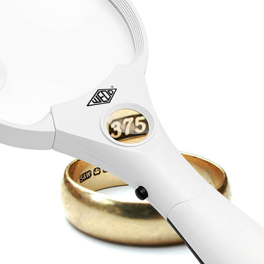 WEDO Profi-Lupe 2717550 – 3 LEDs, 2,5× / 4,5× / 12× Vergrößerung