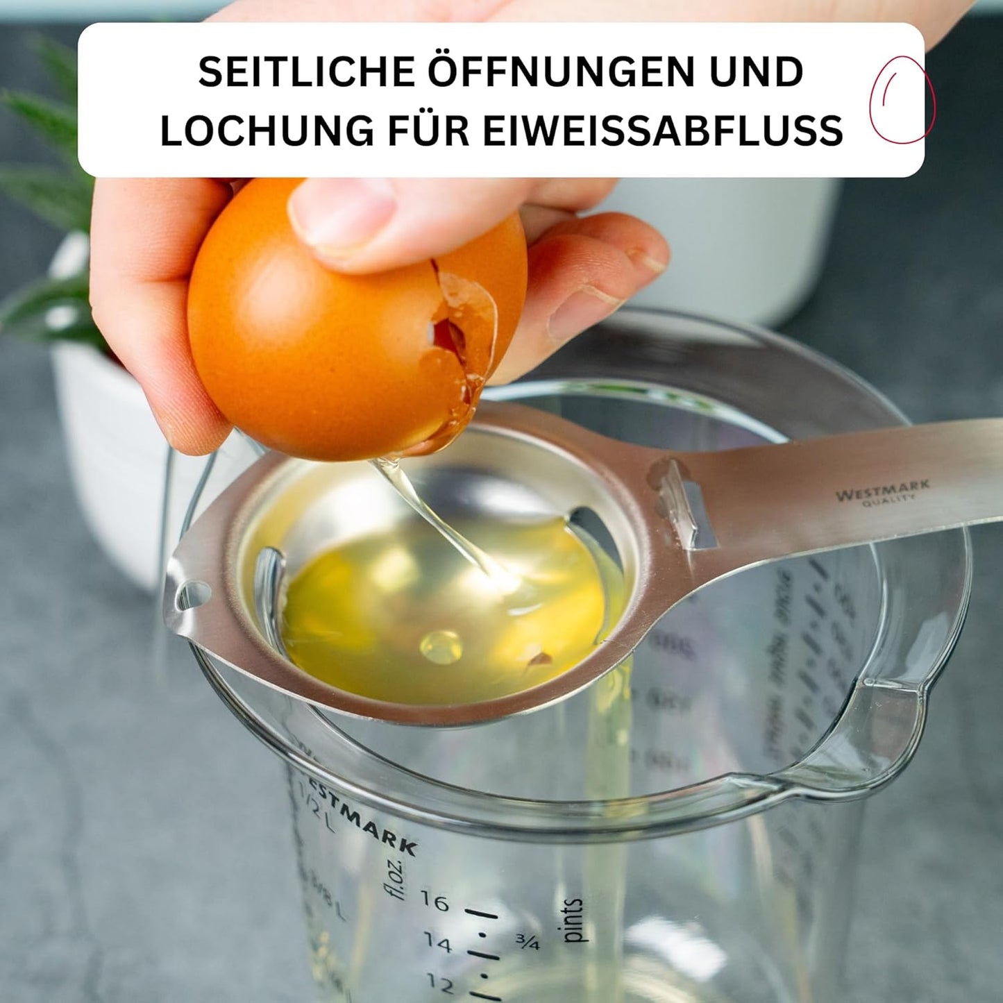 Westmark Eidottertrenner – Eigelb &amp; Eiweiß sauber trennen, ohne Schalenstücke