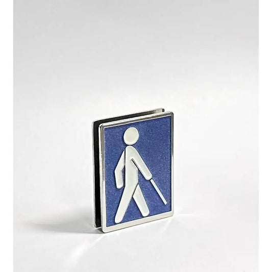 Blindenplakette-Stockmaennchen-Blindenabzeichen-International-Verkehrschutz die Sehwelt