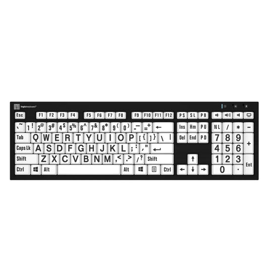 Logickeyboard Large Print - Black on White NERO Slimline Keyboard DE - Alltagshilfe