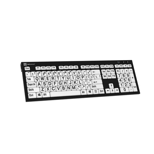 Logickeyboard Large Print - Black on White NERO Slimline Keyboard DE - Alltagshilfe