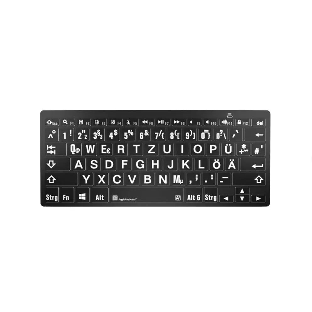 Logickeyboard XL-Print White on Black DE (PC/BT) - Alltagshilfe