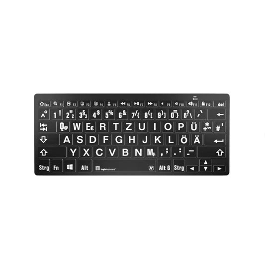 Logickeyboard XL-Print White on Black DE (PC/BT) - Alltagshilfe