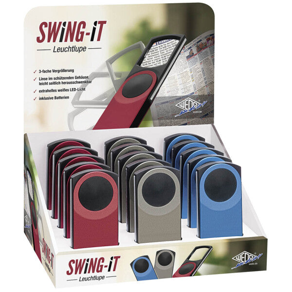 Wedo SWING-IT Rechtecklupe mit LED, 3-fach