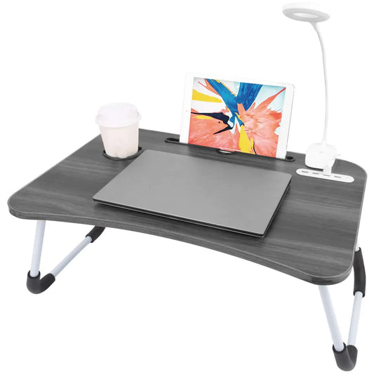 Soundlogic faltbarer Tisch mit USB Ports - Schwarzgrau - Bürobedarf