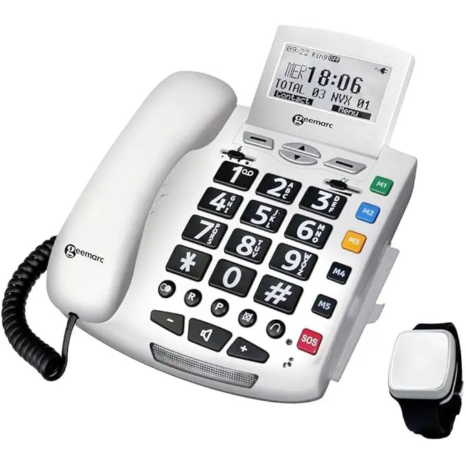Sprechendes Notruftelefon Geemarc Serenities mit Fallsensor-Armband - Alltagshilfe