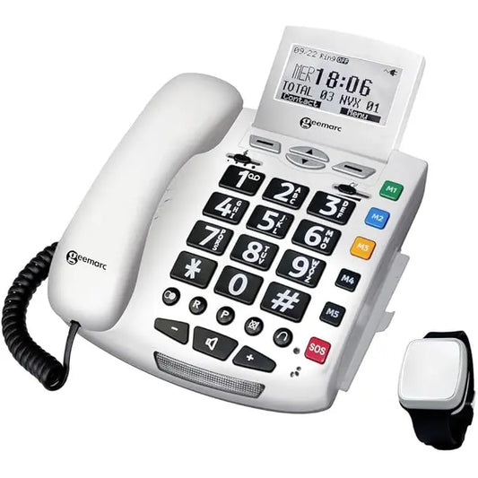 Sprechendes Notruftelefon Geemarc Serenities mit Fallsensor-Armband - Alltagshilfe