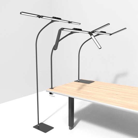 Light & Vision Tri-Lux Pro 3-in-1 Lampe (EU-Stecker) – Steh-, Tisch- & Klemmleuchte in einem