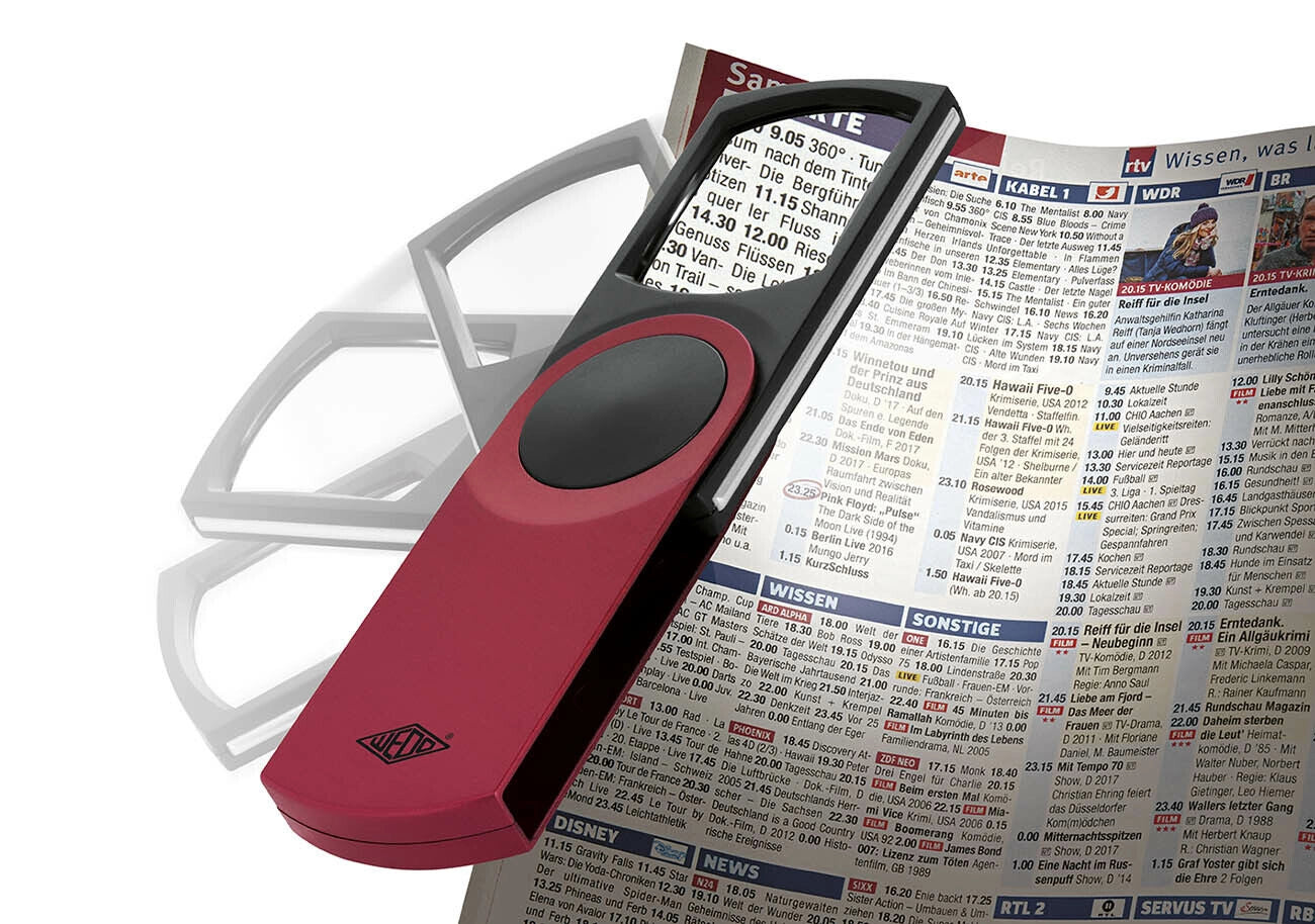 Wedo SWING-IT Rechtecklupe mit LED, 3-fach