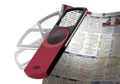 Wedo SWING-IT Rechtecklupe mit LED, 3-fach